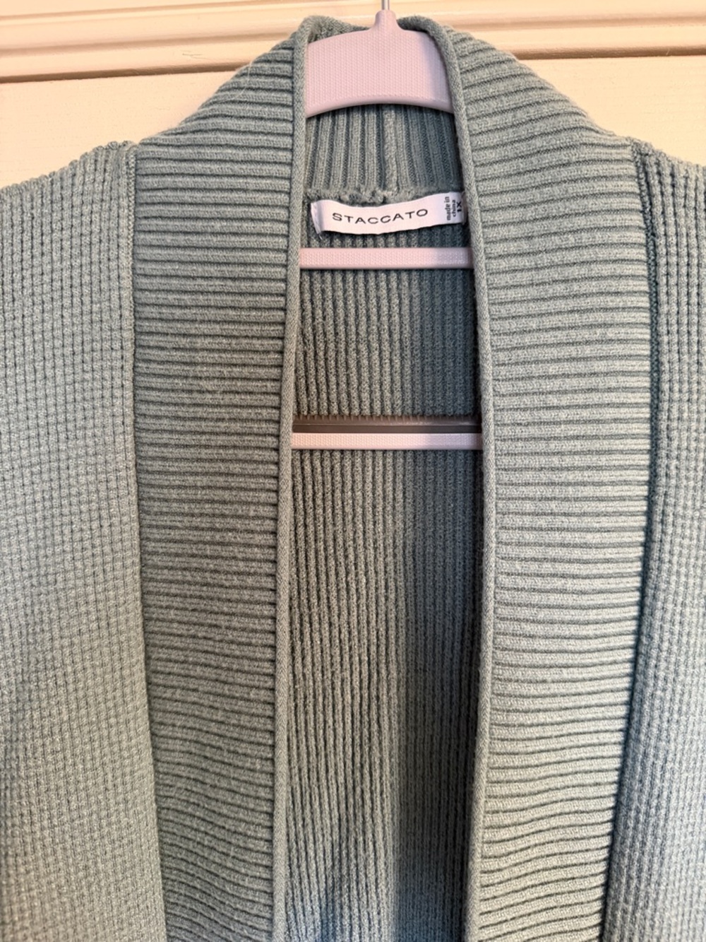 Staccato Seafoam Green Open-Front Knit Cardigan - Picture 3 of 6